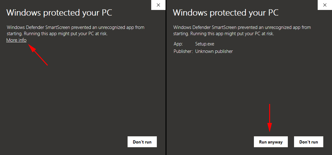 Windows Protected your PC Error